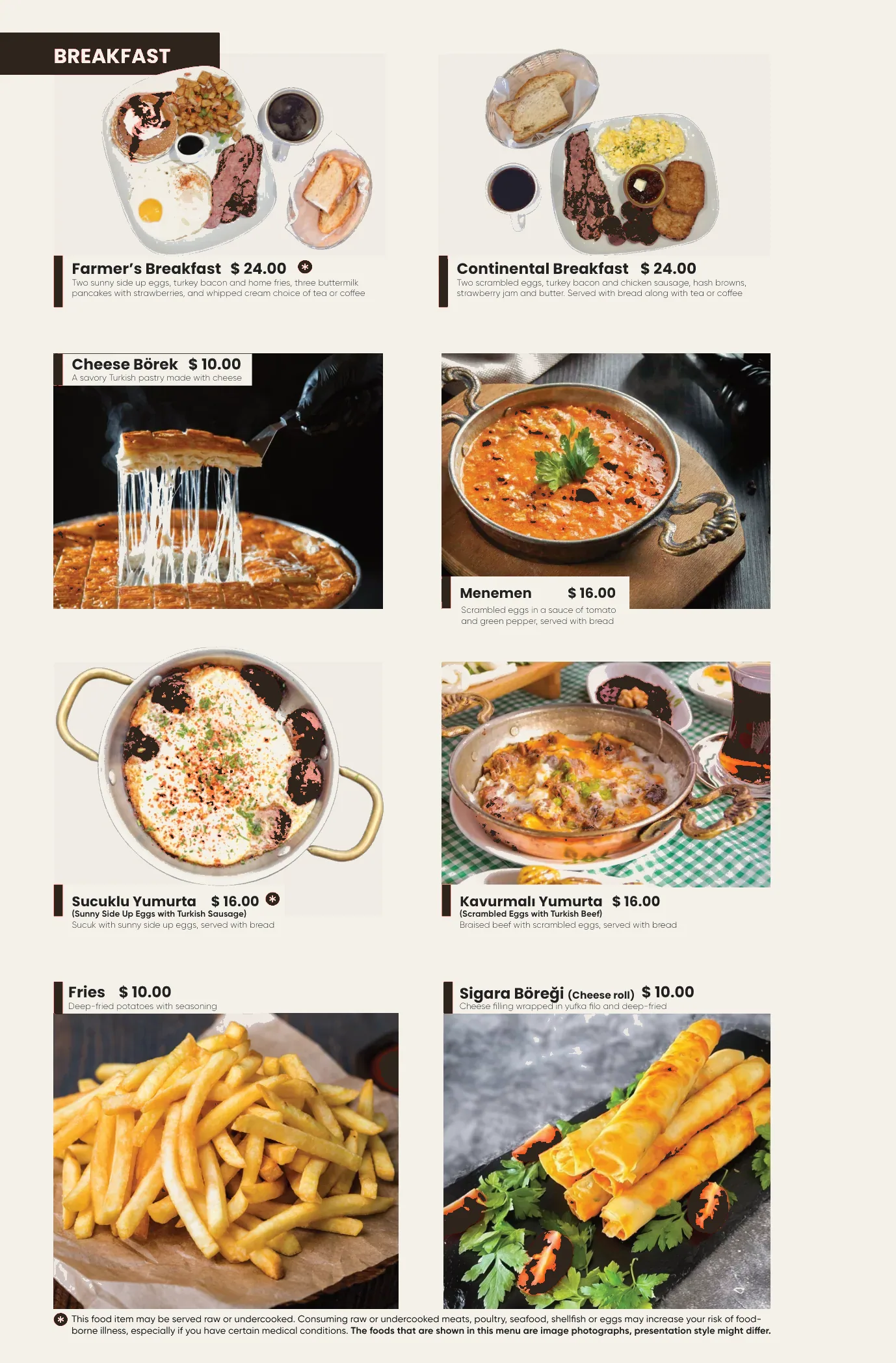 East West menu page 4