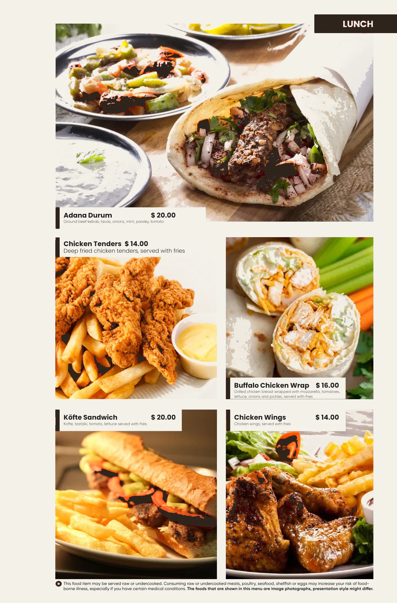 East West menu page 11