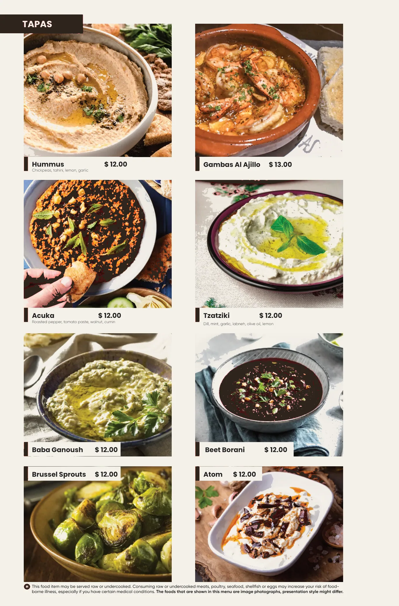 East West menu page 14