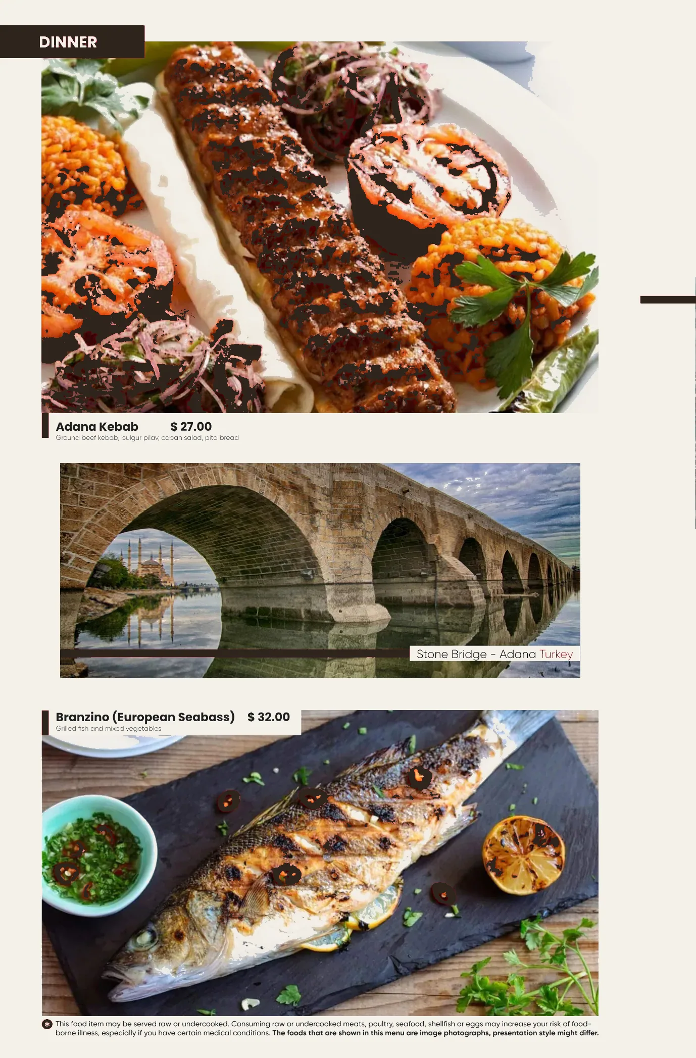 East West menu page 18