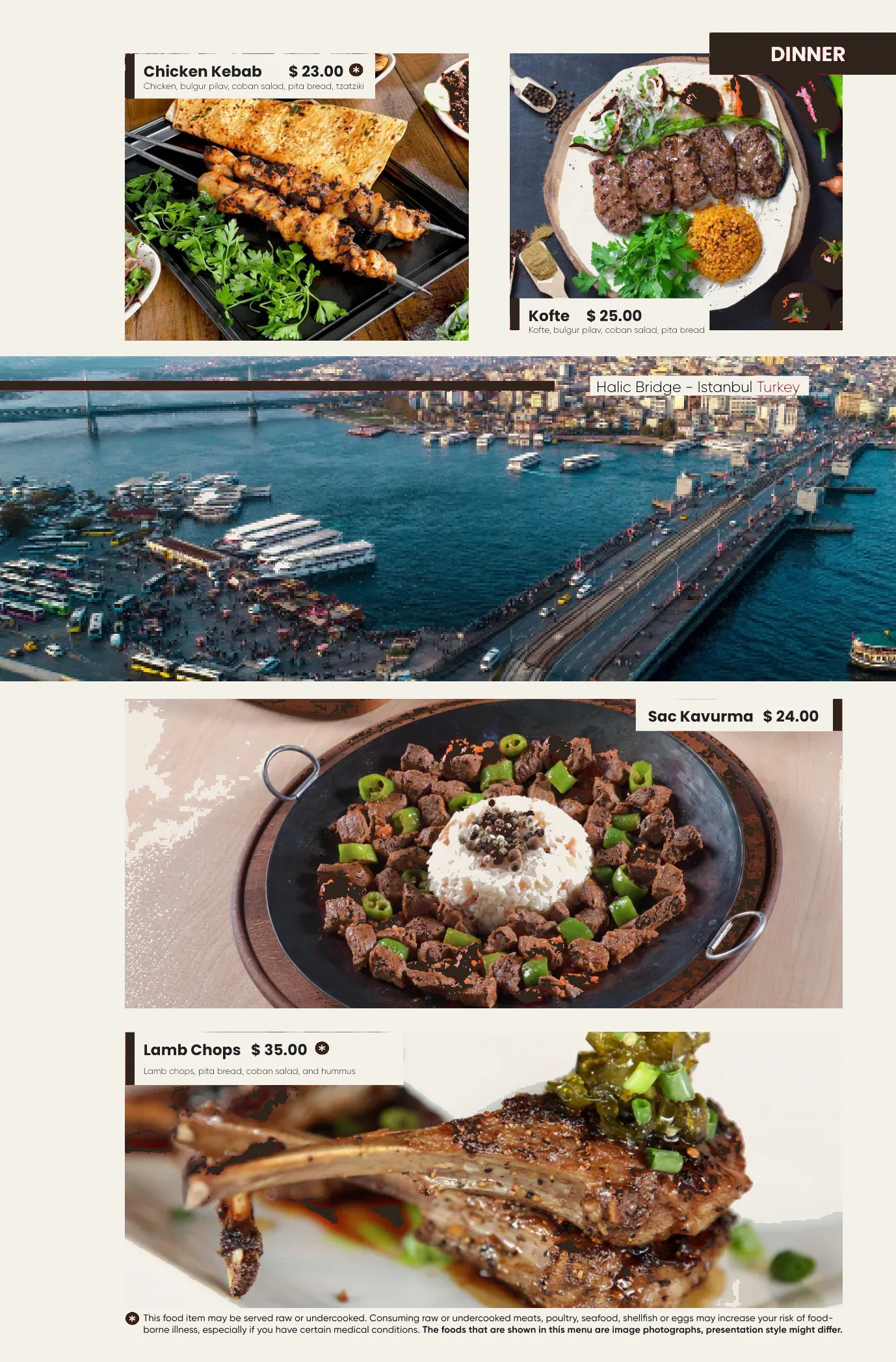 East West menu page 19