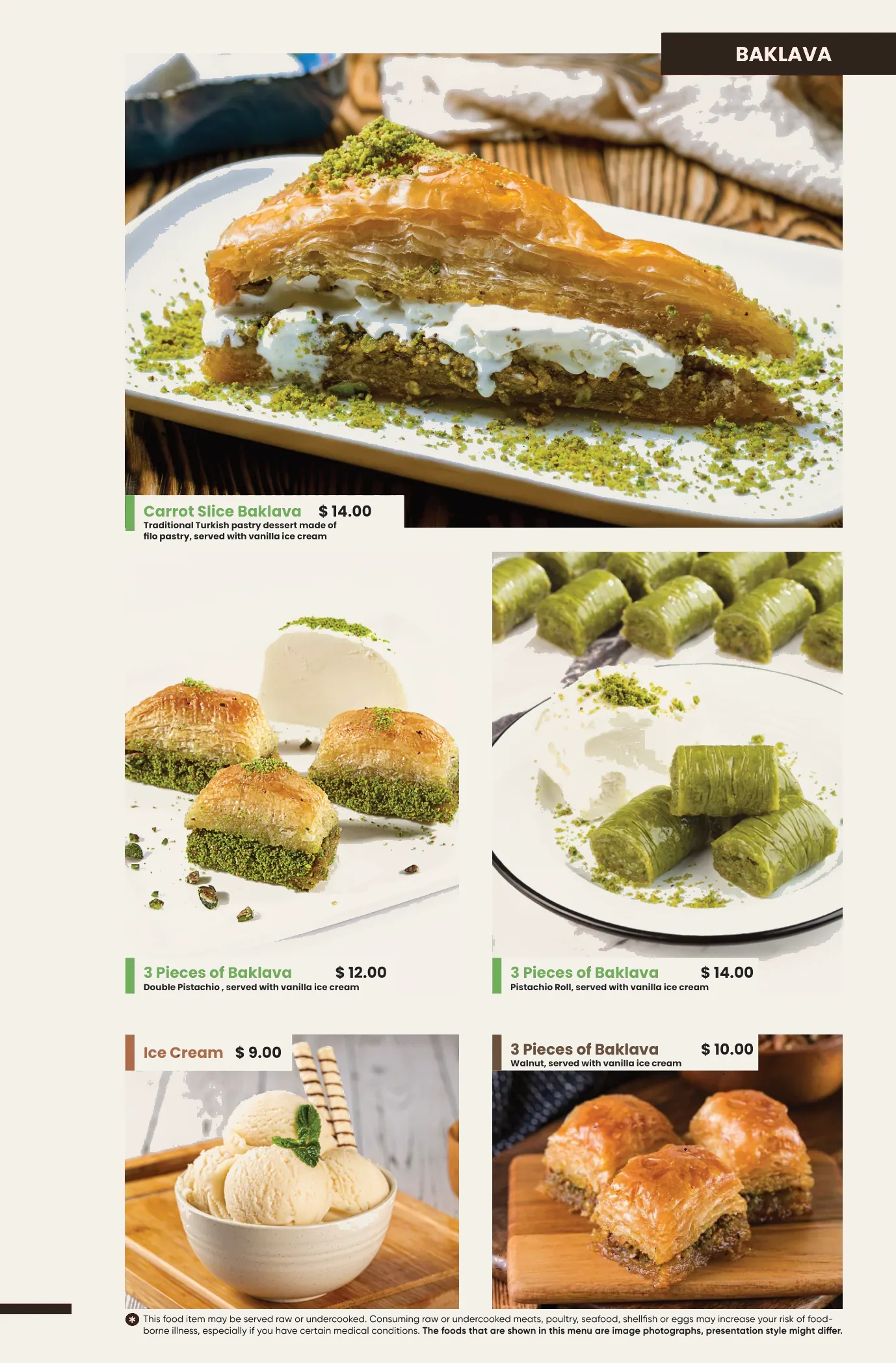 East West menu page 21