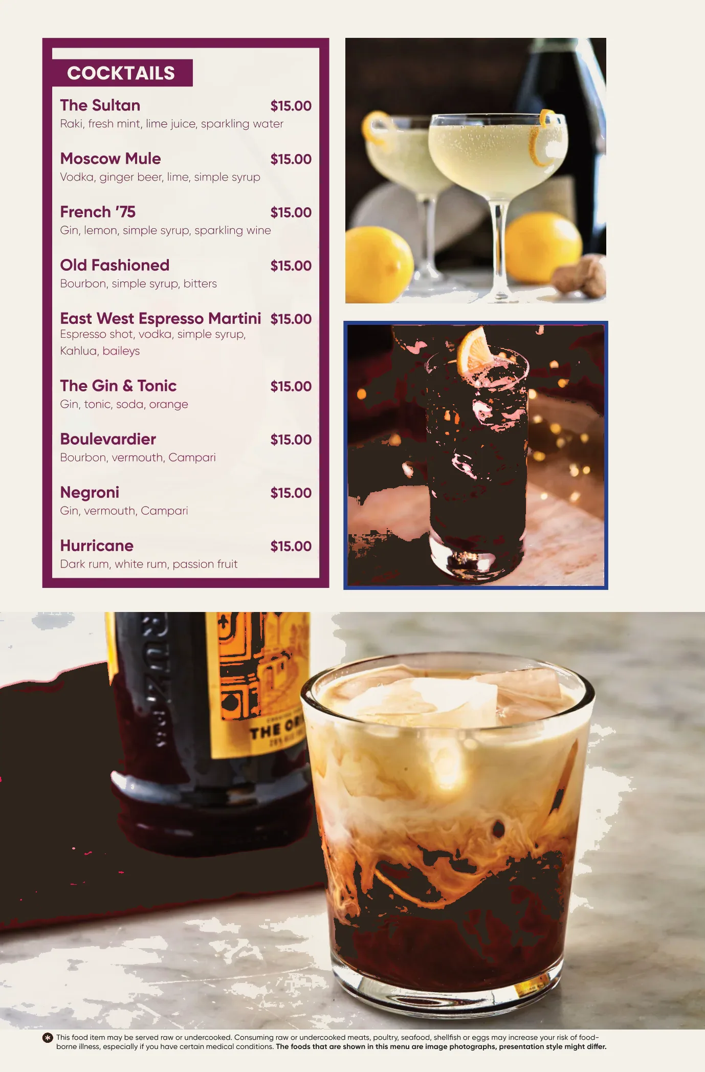 East West menu page 22