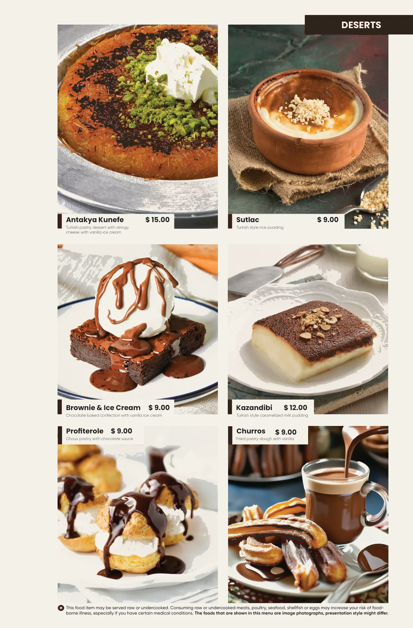 East West menu page 23